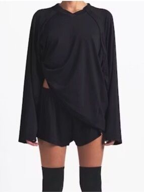 SKIMS x NIKE Black Sport Logo Long Sleeve Top